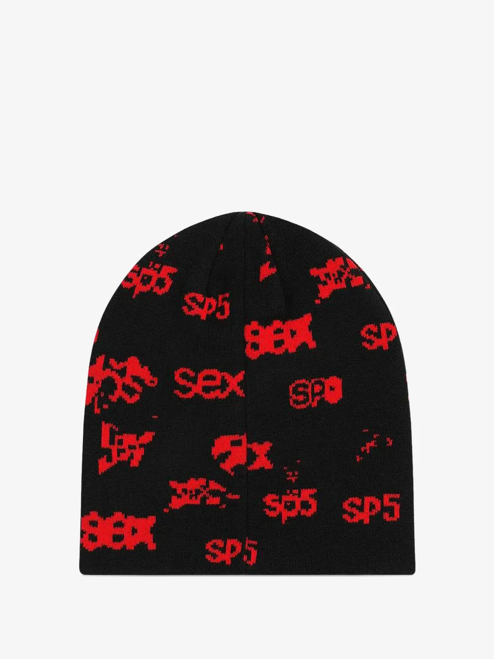SP5DER All-Over Logo Beanie - Black / Red
