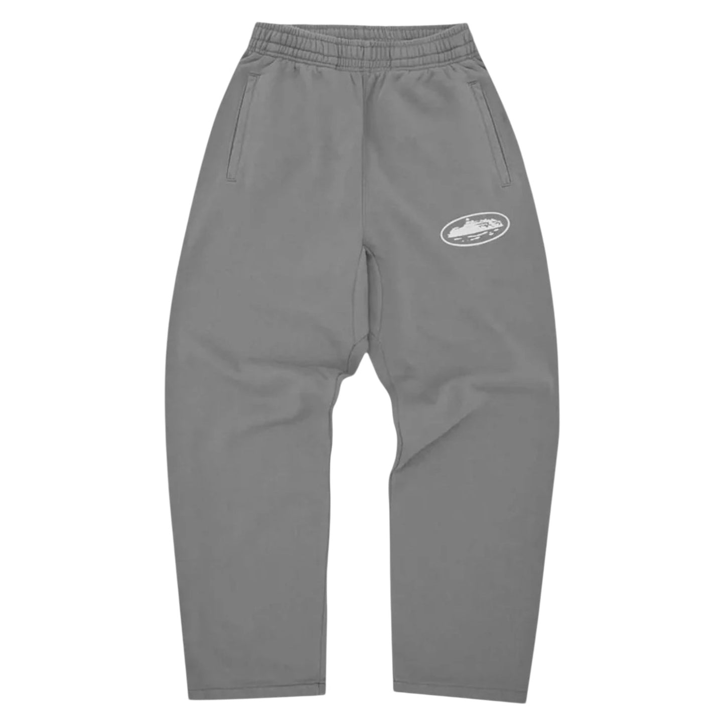 Corteiz Island Puff Print Open Hem Pant Gully Grey