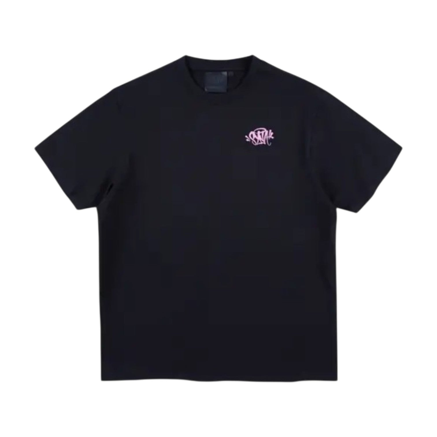 Syna Core Embroidered T-Shirt Black/Pink, front view
