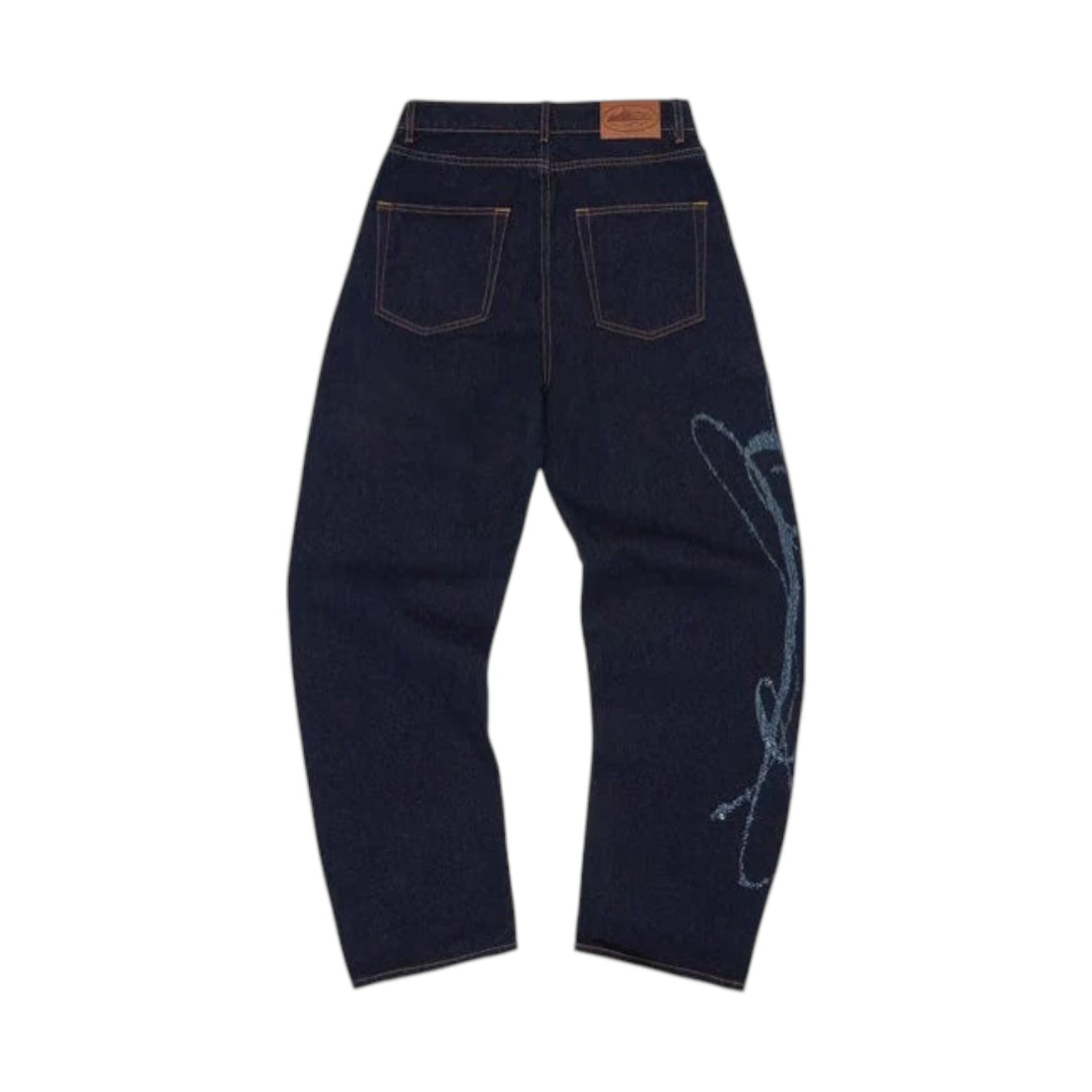 Corteiz Frayed Denim Baggy Jeans 'Indigo'