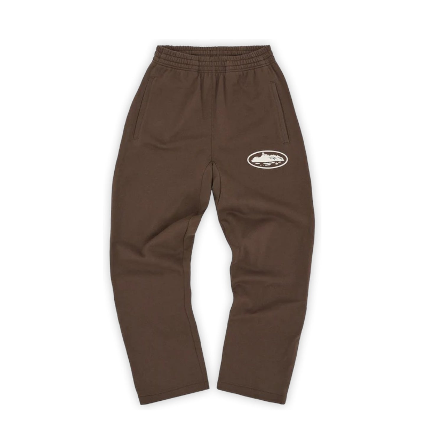 Island Puff Print Open Hem Pant Brown