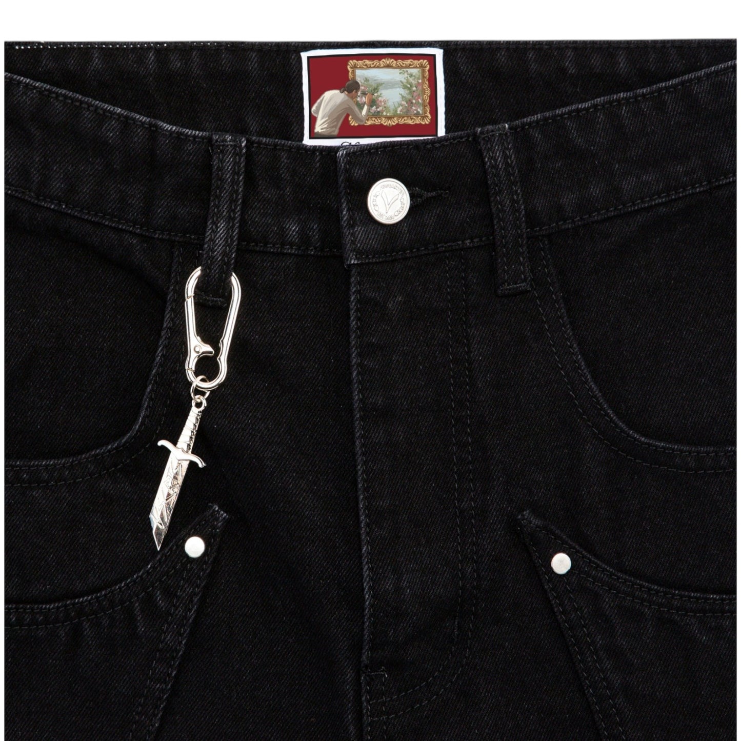 Blossom Black Denim