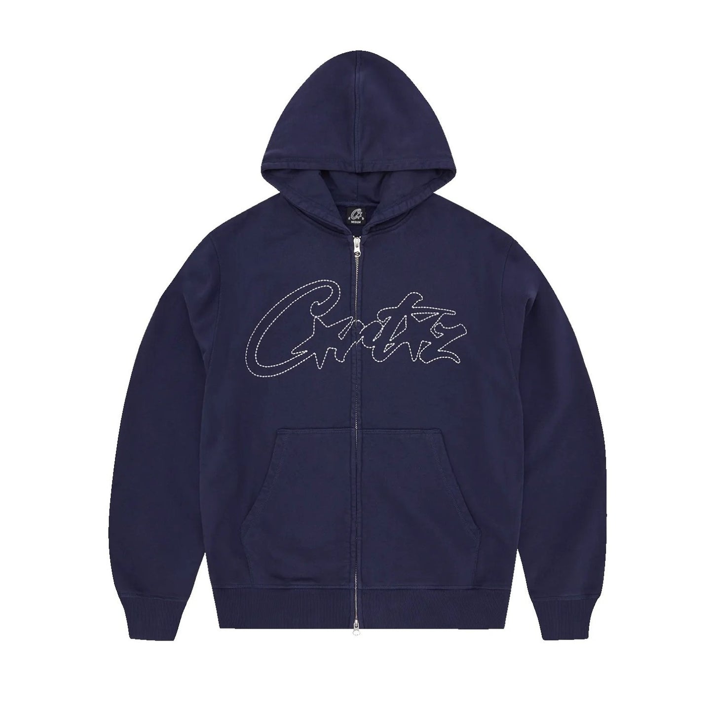 OFFCODE Thick Stitch Allstarz Zip Hoodie Navy, front view