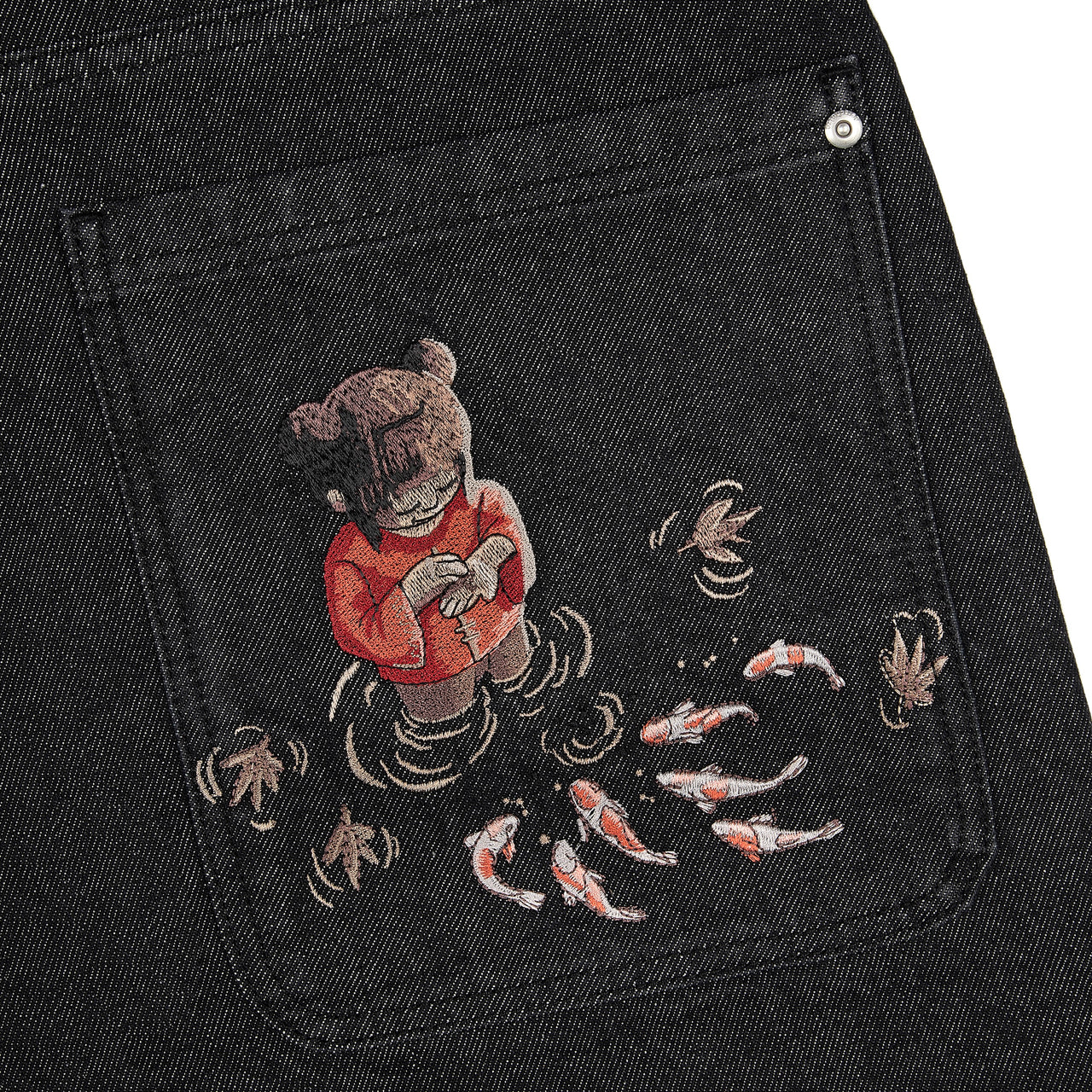 OFFCODE Koi Fish V2 Jorts Raw Black