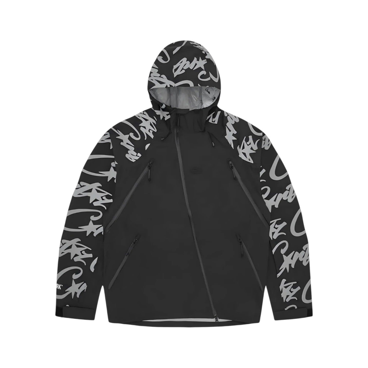Corteiz Elitework Shell Jacket V2 Black, front view