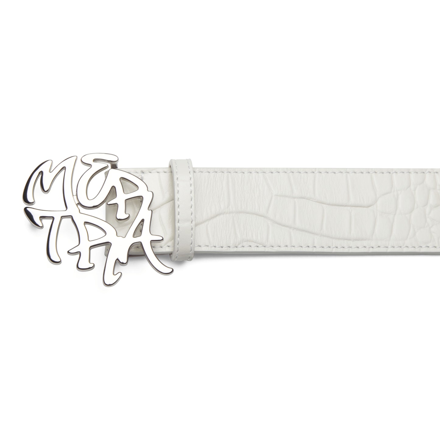 Alligator Skin Belt (White)