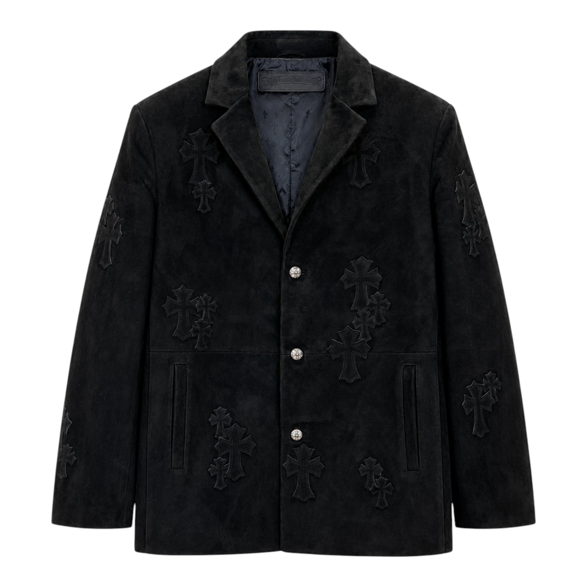 Chrome Hearts Suede Cross Patched Jacket / Blazer, front view