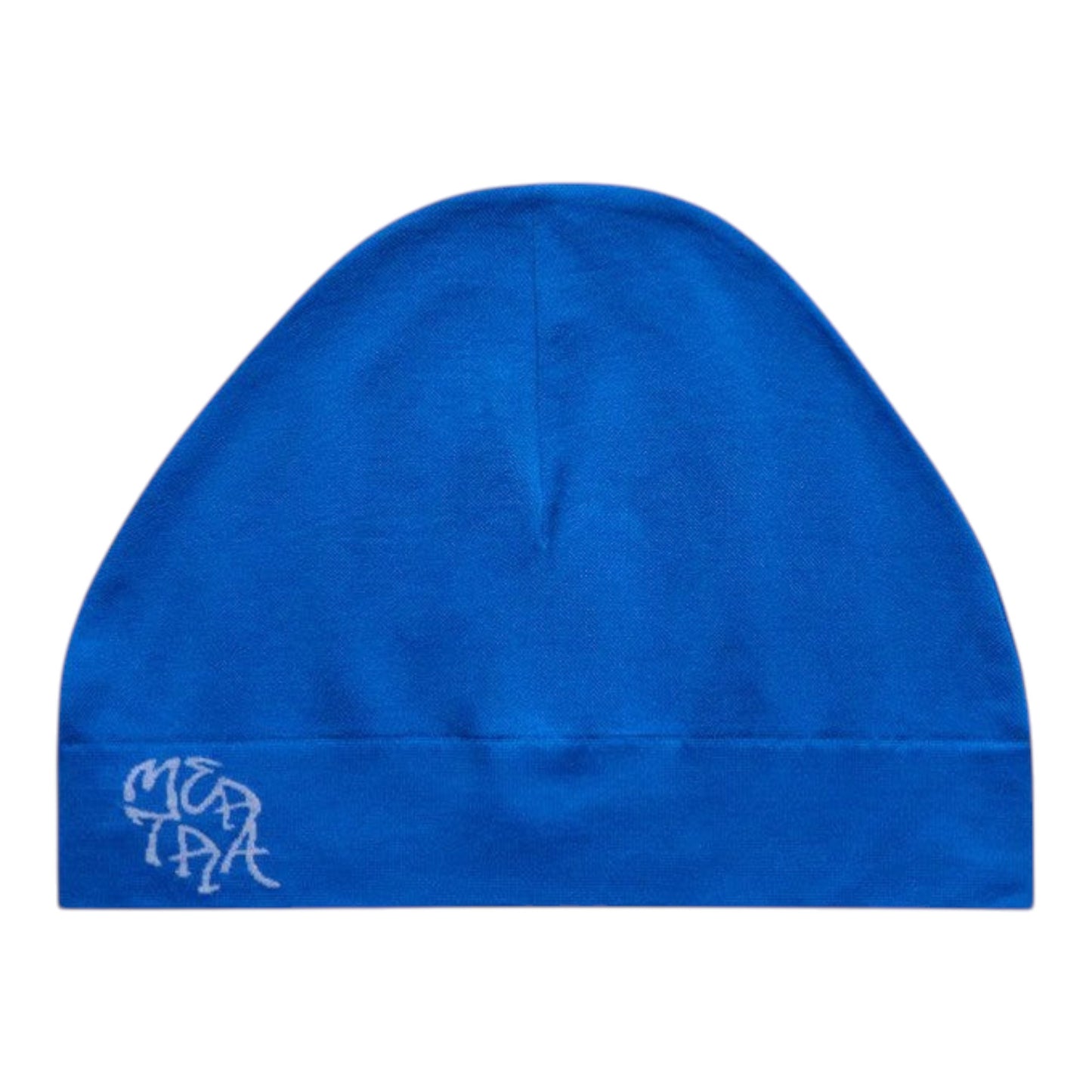 OFFCODE.USA blue sprinter beanie with embroidered logo on the cuff.