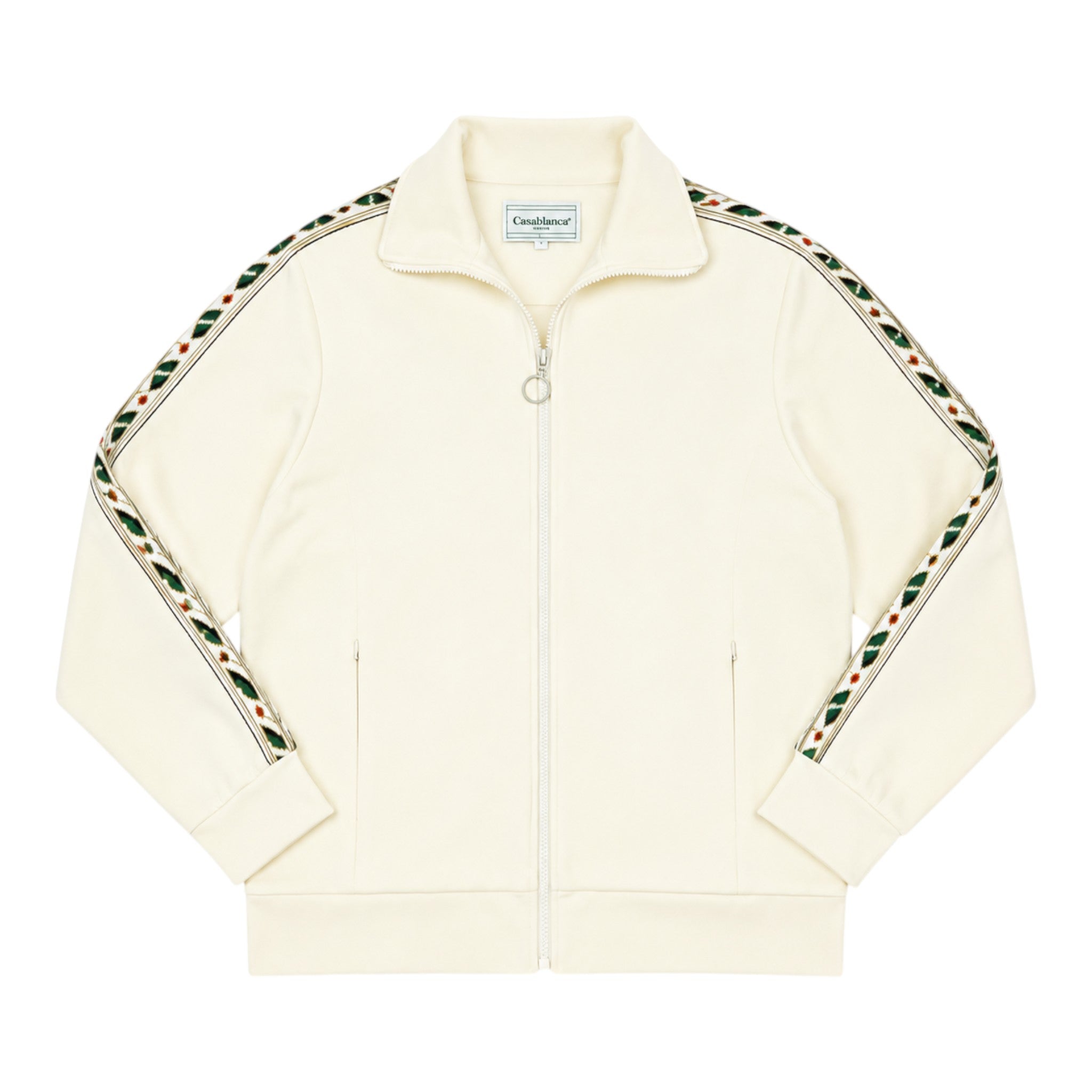 Casablanca Laurel Track Top - White, front view