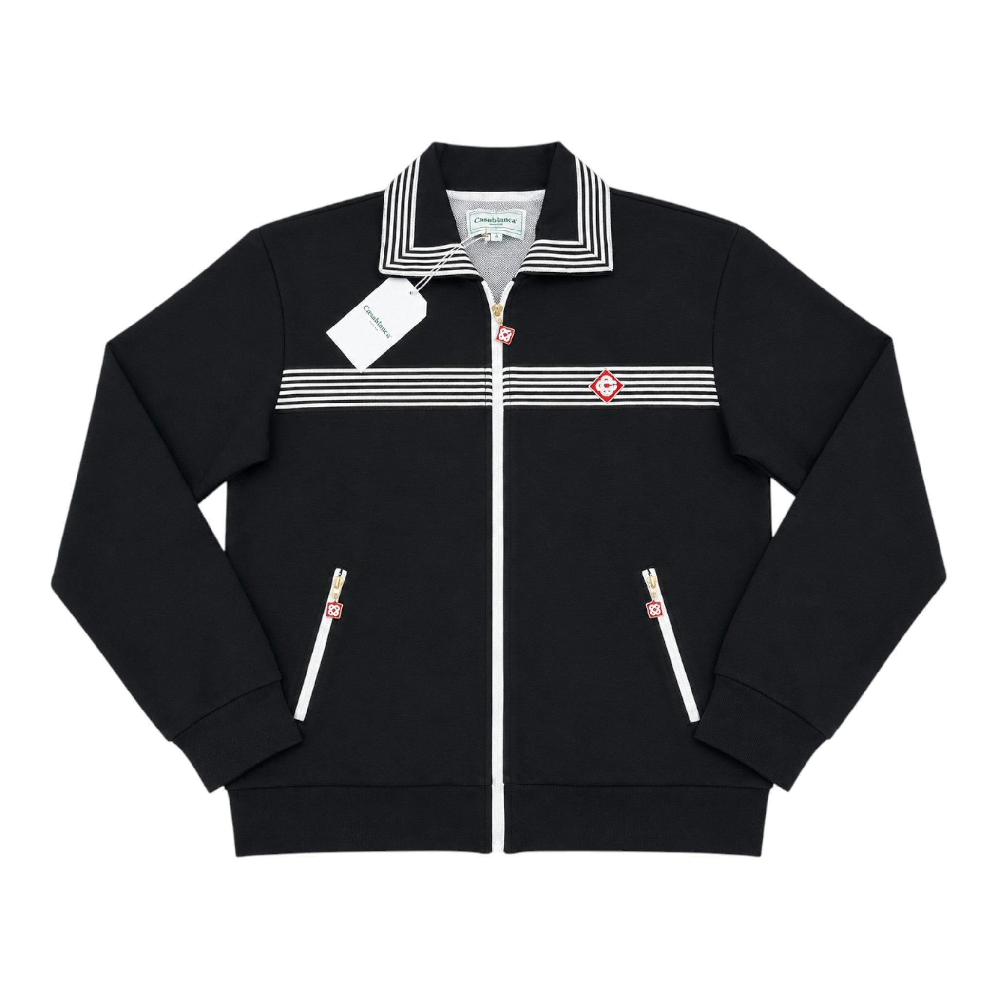 Casablanca Striped Sailor-Collar Track Jacket, front view