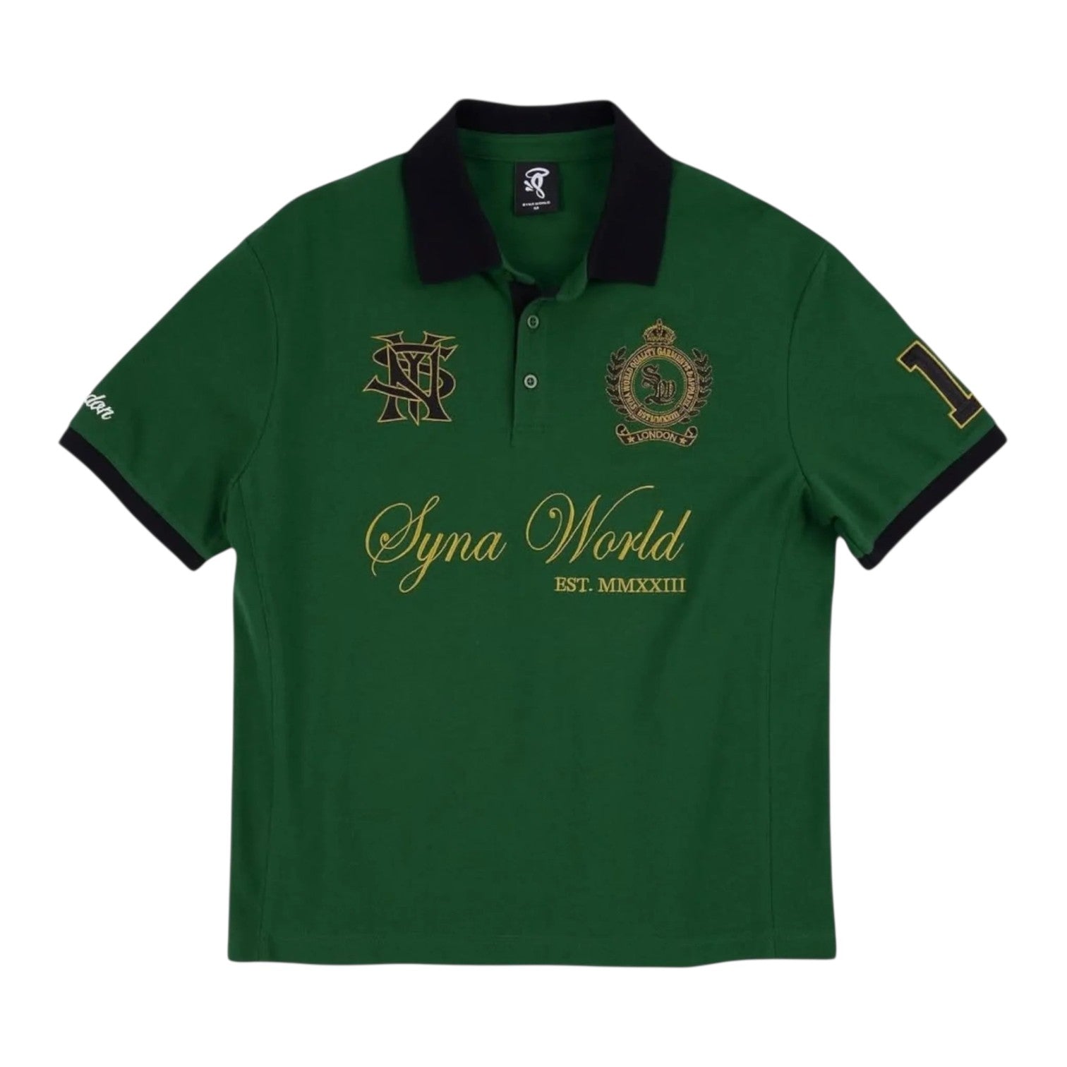 Syna World Skl of Syn Polo Green, front view