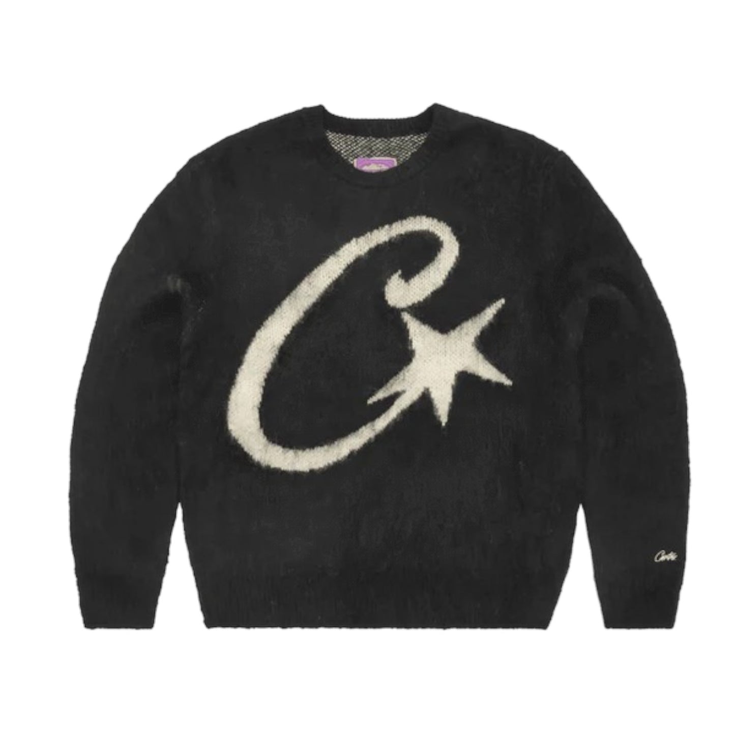 C Star Mohair Knit Sweater Black