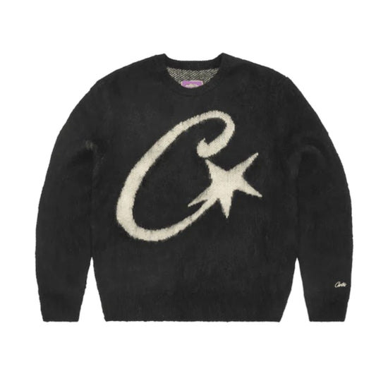C Star Mohair Knit Sweater Black