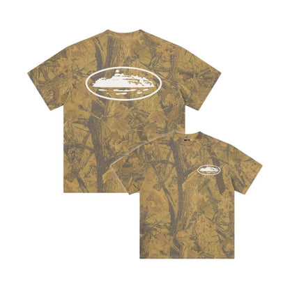 Corteiz Island Puff Print Tee Forest Camo