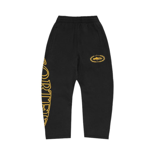 Corteiz Superior Royale Open Hem Pant 'Black/Yellow'