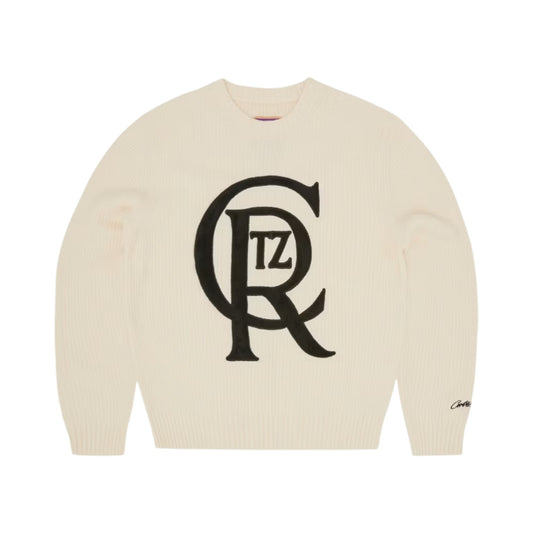 Corteiz Crest Knit Sweater Off White