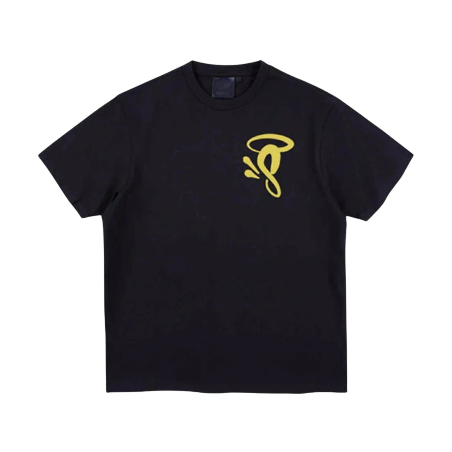 Syna World Halo S Logo T-Shirt - Black / Yellow, front view