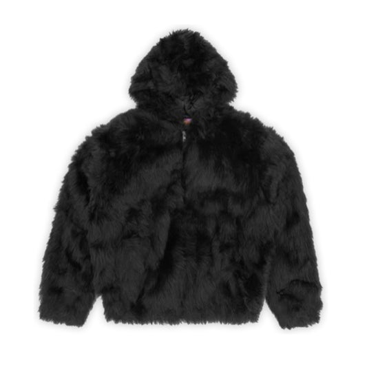 V2 Logo En Fourrure Noir Jacket
