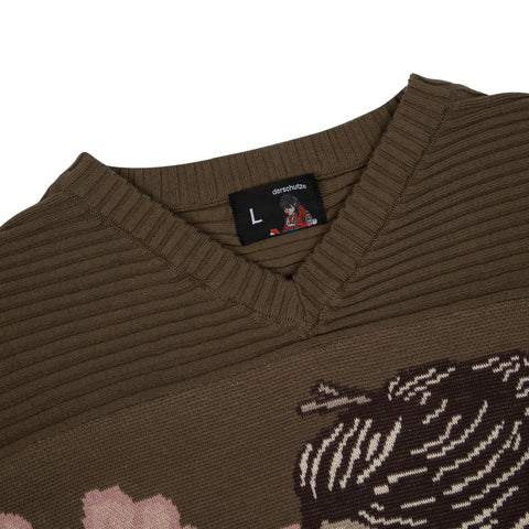 "yakuza v2" knitted Jersey khaki