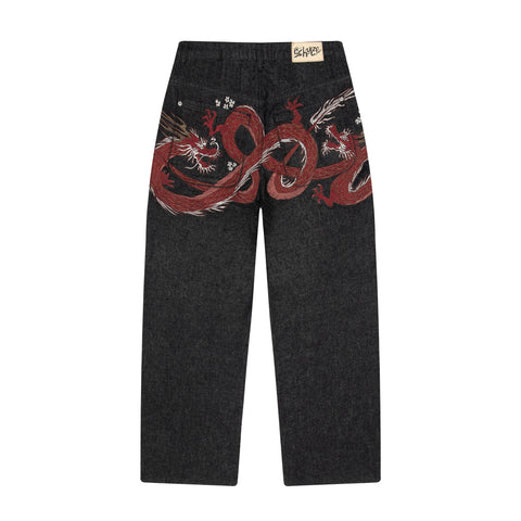 "yakuza" raw Denim black