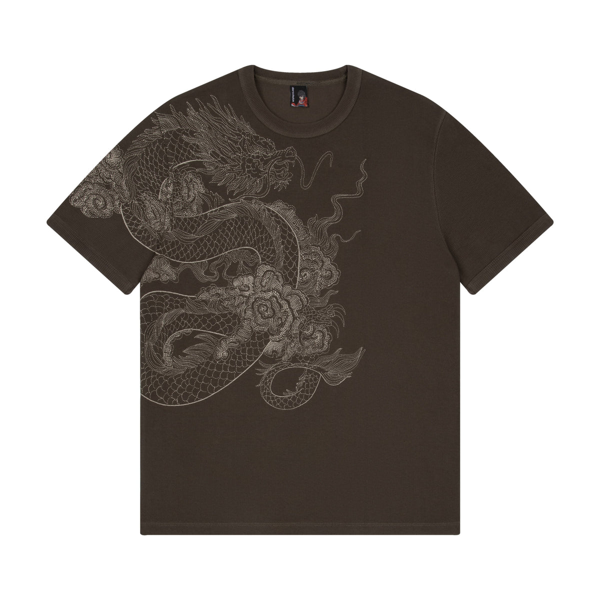 Derschutze Yakuza Ribbed T-Shirt in Anthracite - front view