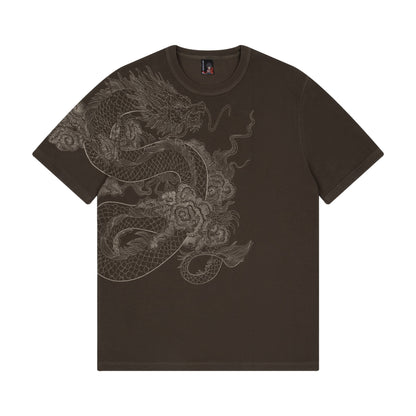 Derschutze Yakuza Ribbed T-Shirt in Anthracite - front view