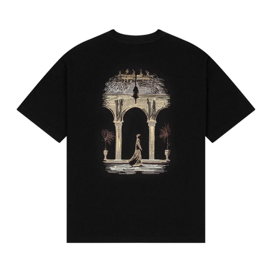 "aziza" waffle T Shirt black