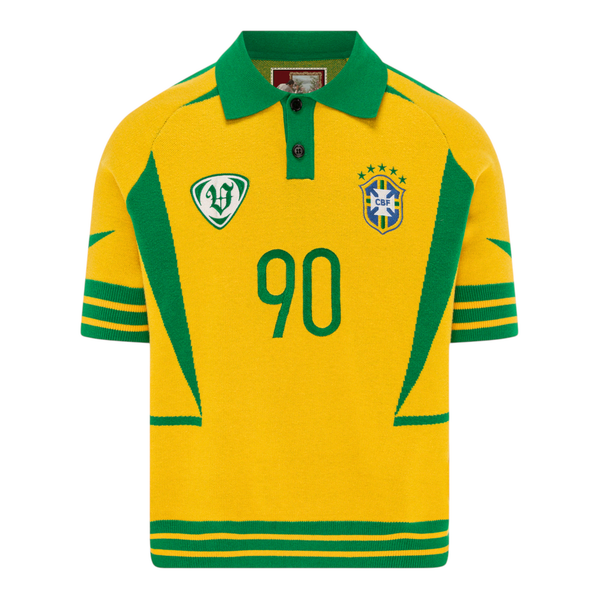 Yellow Green '90' Knit Polo