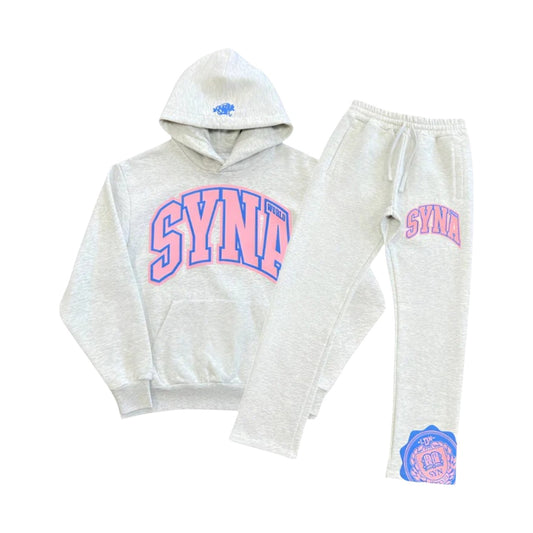 Syna World College Logo Tracksuit (Grey/Pink)