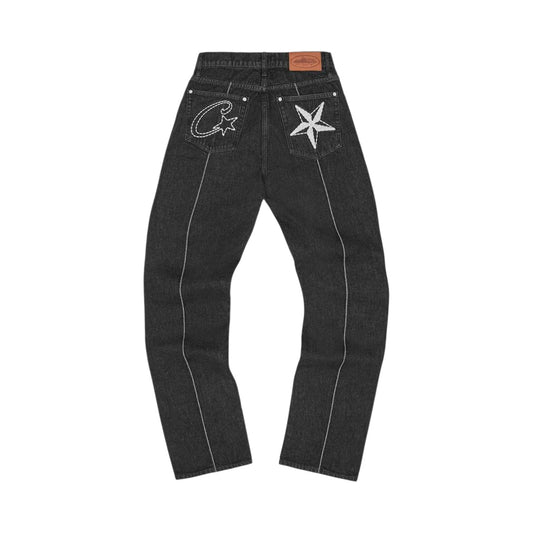 Corteiz C-Star Stitch-Down Jeans 'Black'