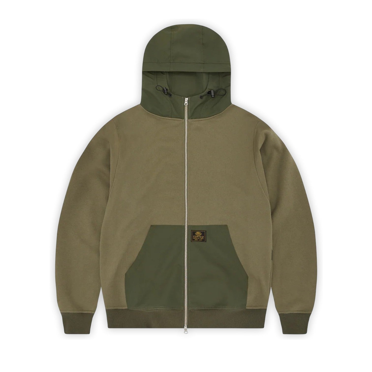 OFFCODE Guerillaz Ripstop Zip Hoodie Olive, front view