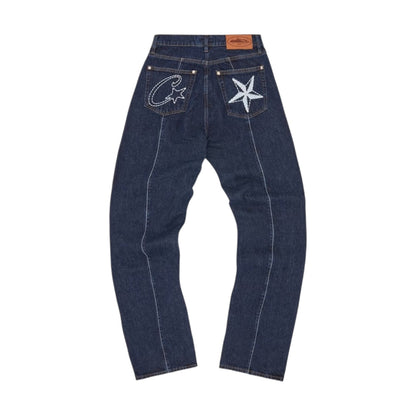 Corteiz C-Star Stitch-Down Jeans Dark Wash