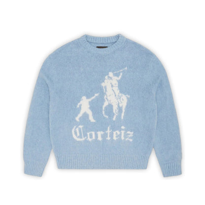 Jackin Knit Sweater Black - Sky blue