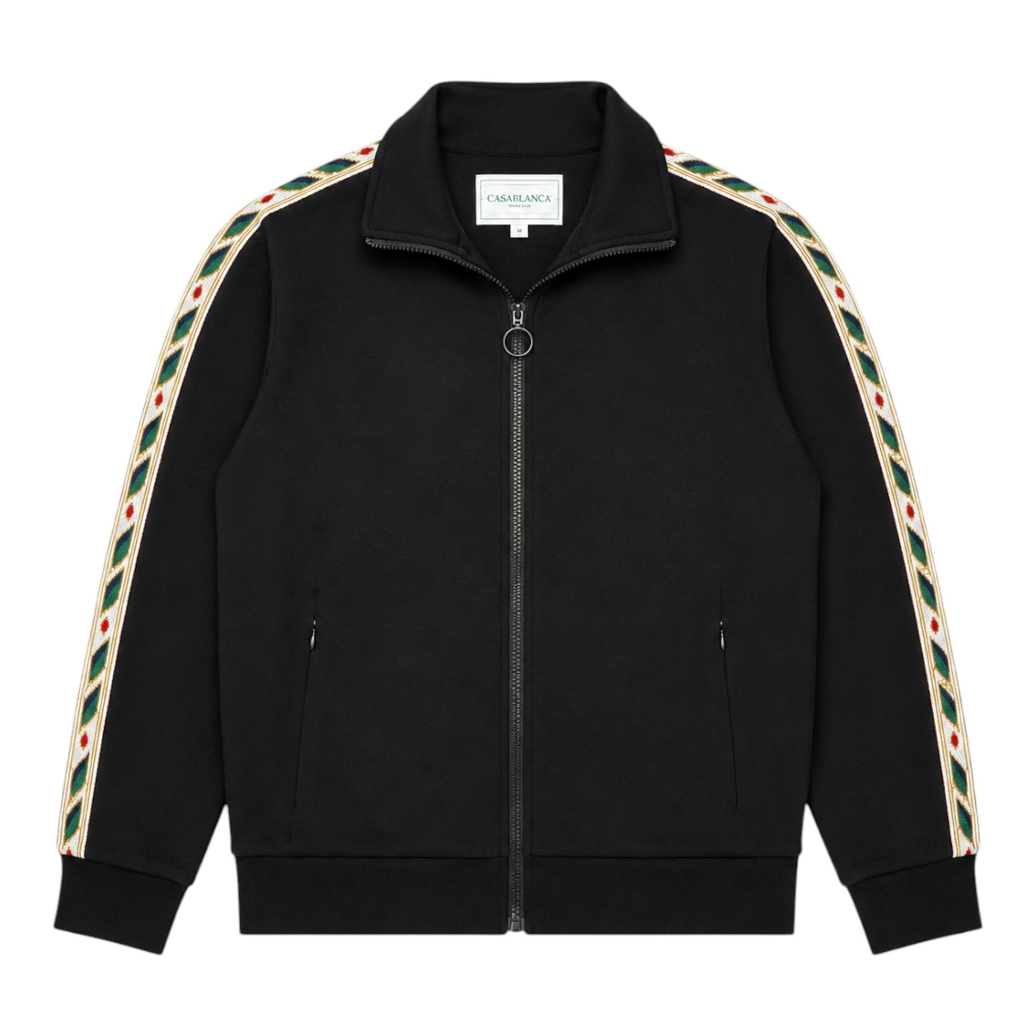 Casablanca Laurel Track Top - Black, front view
