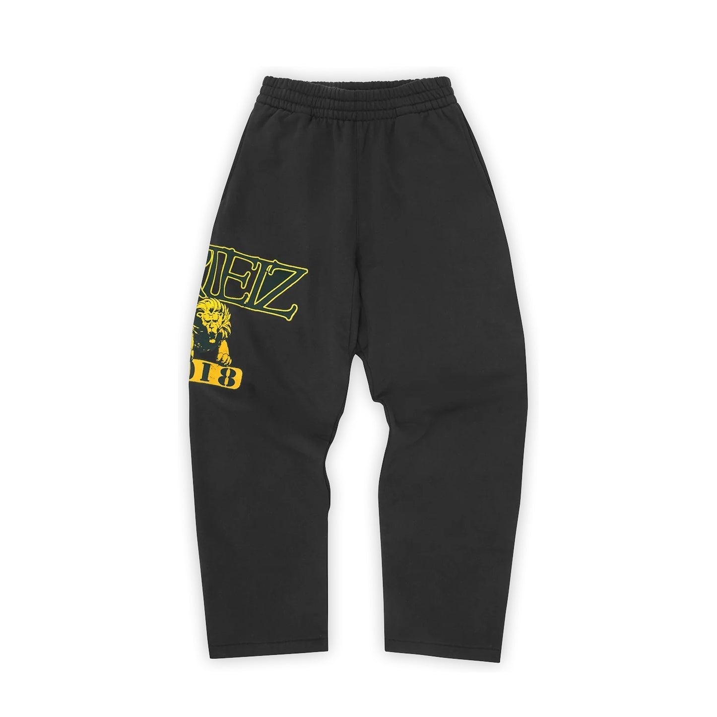 Corteiz Lion Varsity Open Hem Pant Black