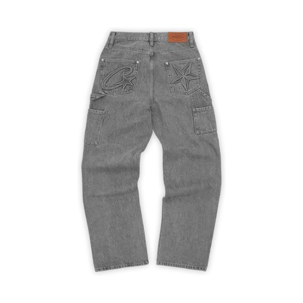 CORTEIZ EMBOSSED C-STAR DENIM WORK PANT [GREY]