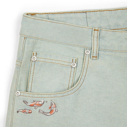 "koi fish" reverse denim