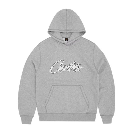 Corteiz Satin Allstarz Applique Hoodie Grey