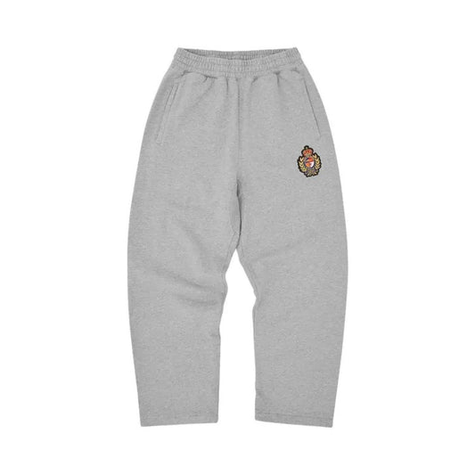Corteiz Royale Crest Open Hem Sweatpant 'Heather Grey'
