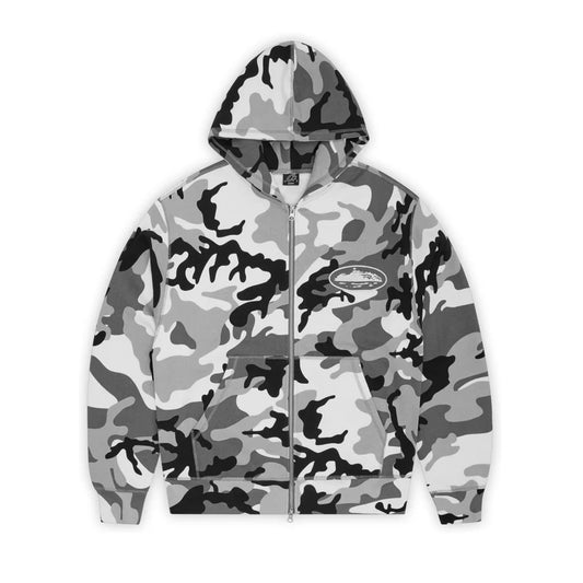 ISLAND PUFF PRINT ZIP HOODIE [ARCTIC CAMO]