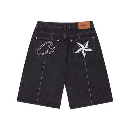 Corteiz C-Star Denim Shorts 'Black'