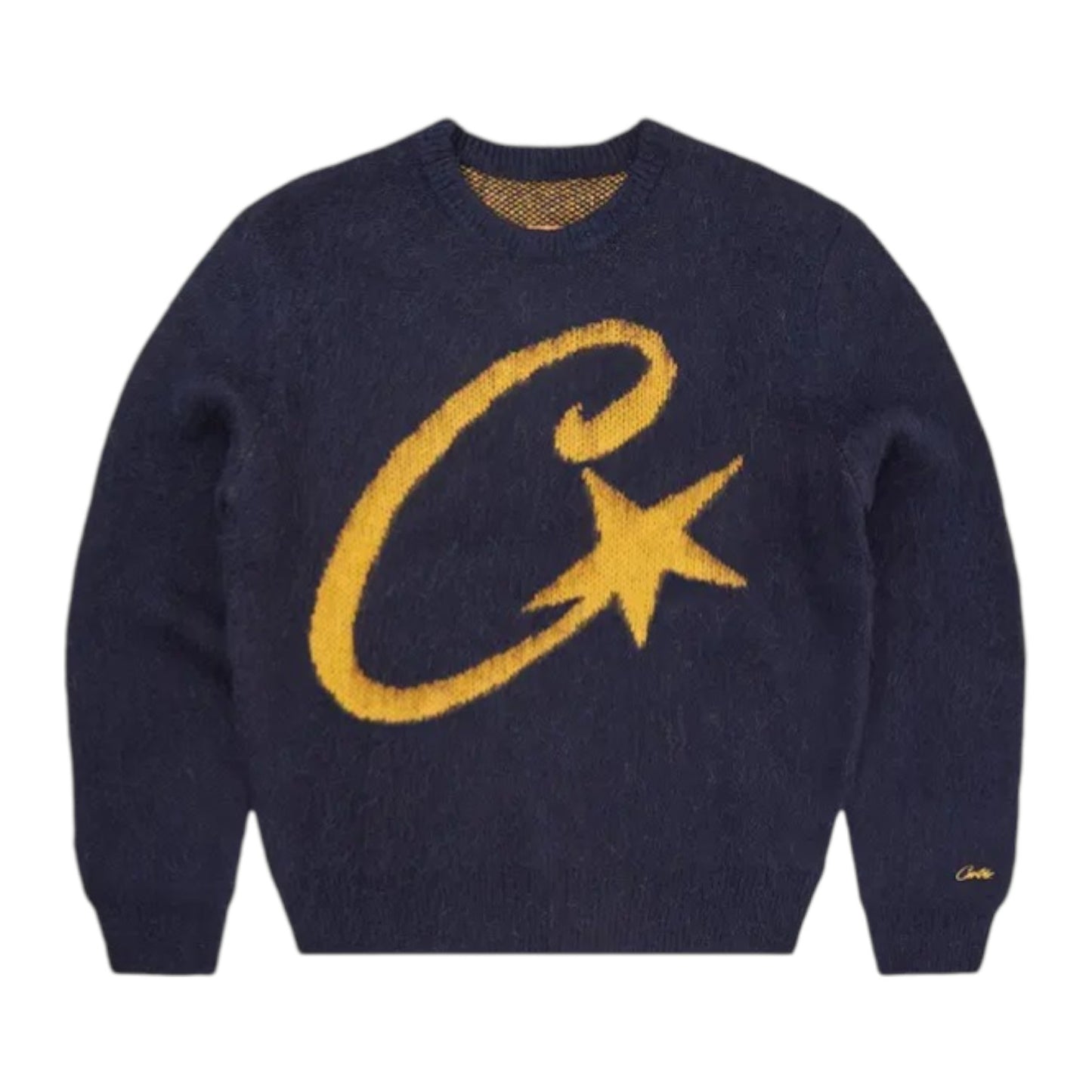 Corteiz C Star Mohair Knit Sweater 'Navy'