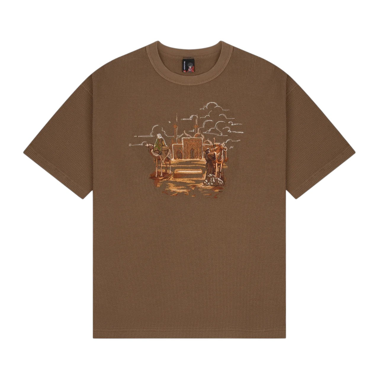 "aziza" waffle T Shirt brown