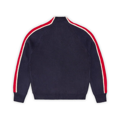 MULTI STRIPE KNIT ZIP UP [NAVY]