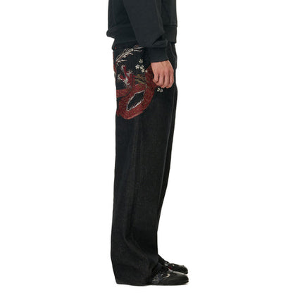 "yakuza" raw Denim black