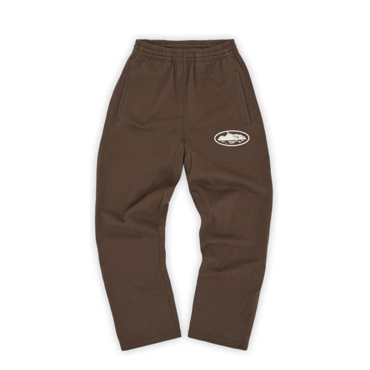 Island Puff Print Open Hem Pant Brown