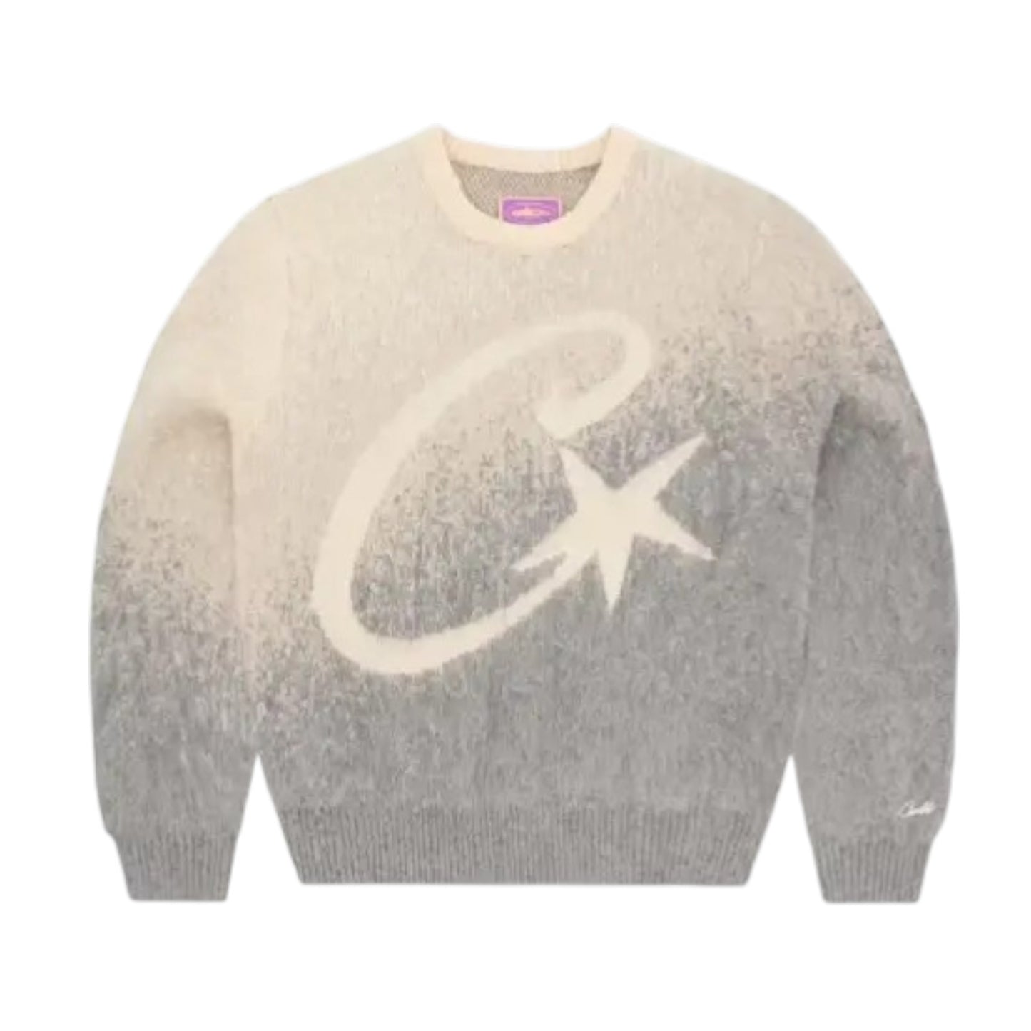 Corteiz C Star Gradient Mohair Knit Sweatshirt Gradual grey