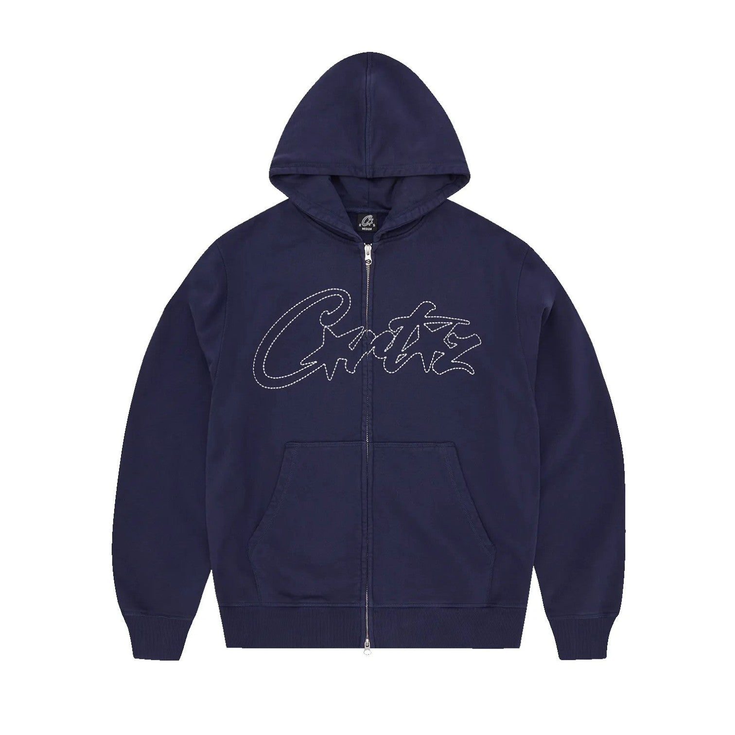 OFFCODE Thick Stitch Allstarz Zip Hoodie Navy, front view