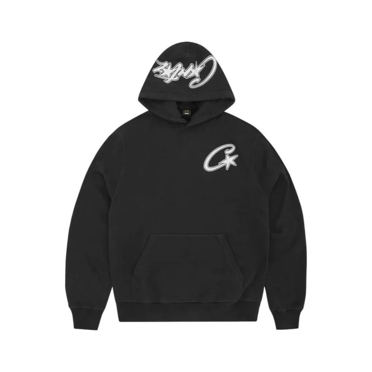 C STAR SATIN HOODIE BLACK