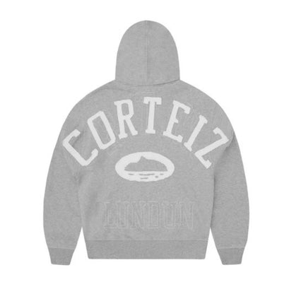 Lundun Stitch Zip Hoodie 'Heather Grey'